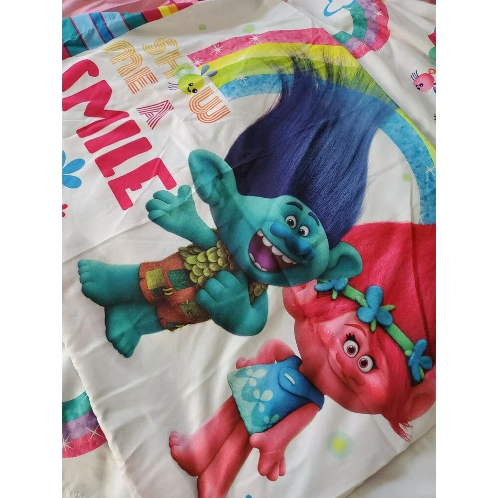 Dreamworks Trolls Twin Sheet Set - Fitted/Flat/Pillowcase/Bedroom/Kids/Pink‎
